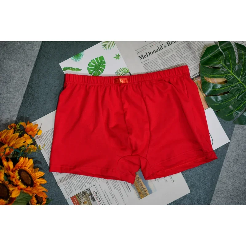 Cotton Chinese Red Big Red Men Cotton Boxers Sexy Red Underpants Pants Men