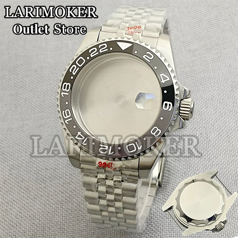 LARIMOKER new 43mm watch case Stainless steel watch band 43mm watch case AR sapphire glass fit NH35 NH34 NH37 movement