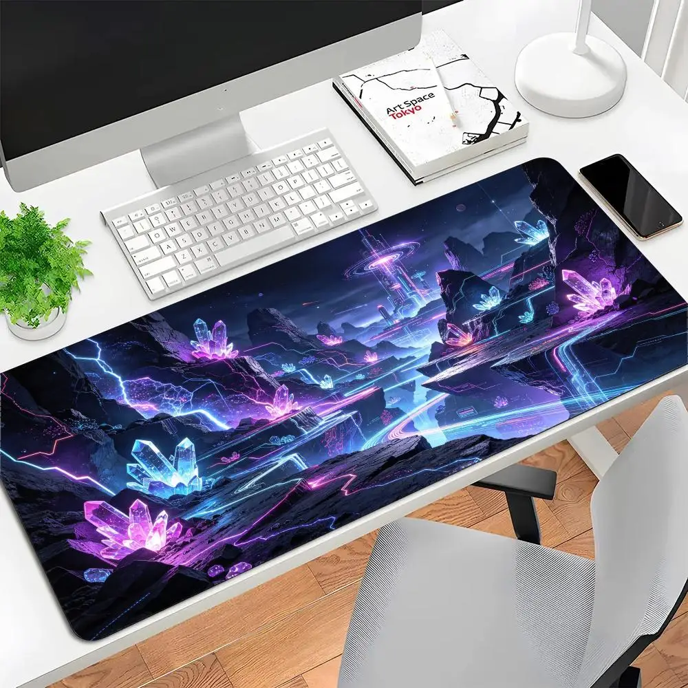 Ink Wash Bamboo Mountain Mouse Pad Thick Rubber Stitched Edges Smooth Surface For Office Study Decor