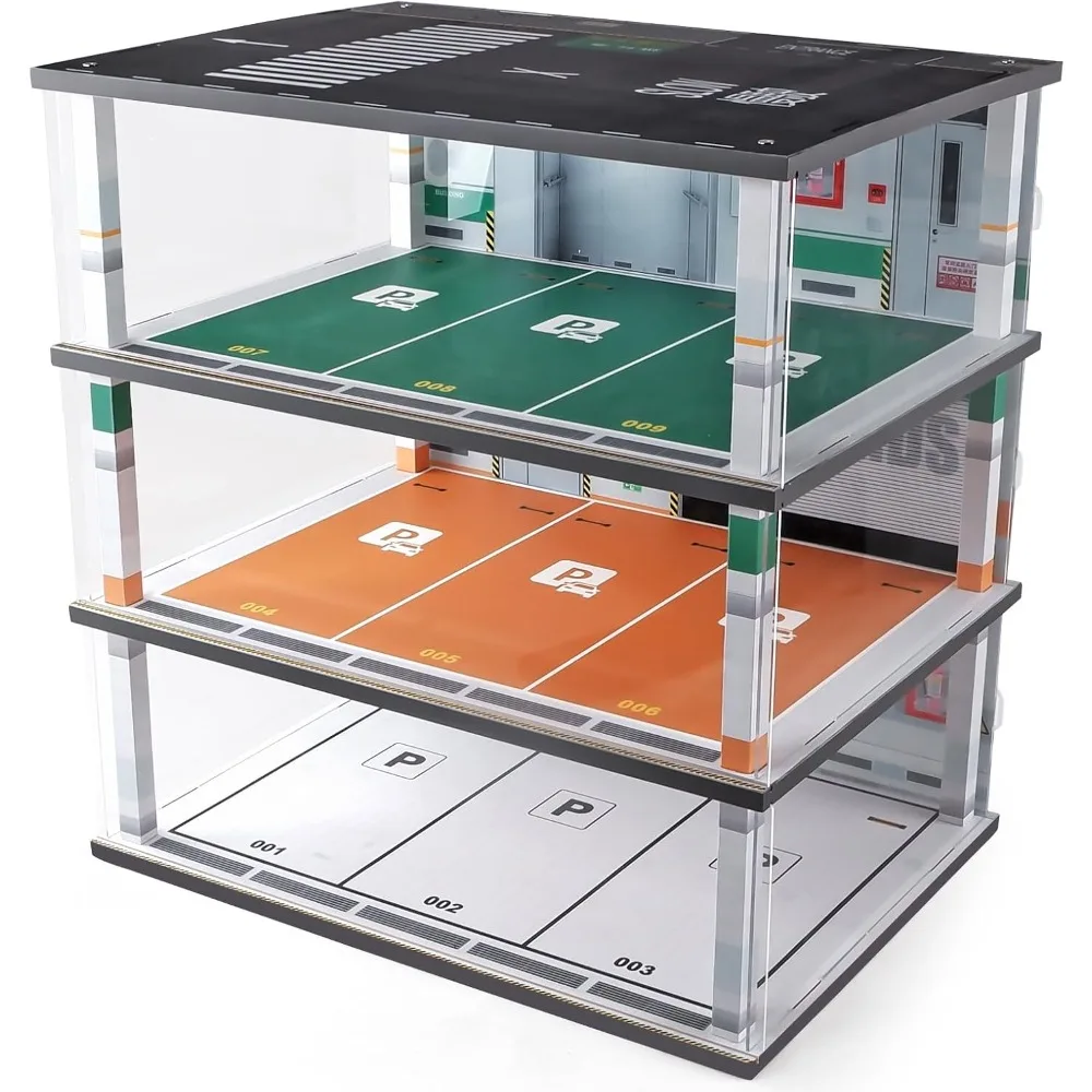 عرض ساخن - علبة عرض سيارة نموذجية بمقياس 1:18 جراج ديوراما دييكاست مع أضواء لمقتنيات السيارات المصنوعة من سبيكة ليغو الخشبية #1