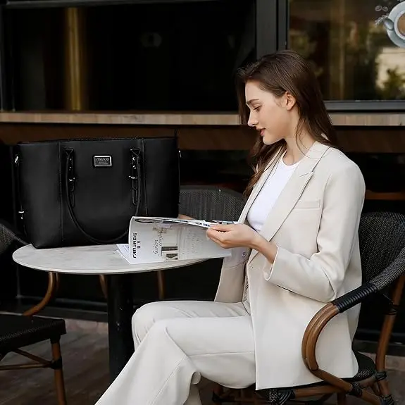 MOSISO Tote Bag for Women MacBook 13.3 14 15 16 17.3 inch PU Leather Waterproof Notebook Computer Laptop Bag Women's Handbags