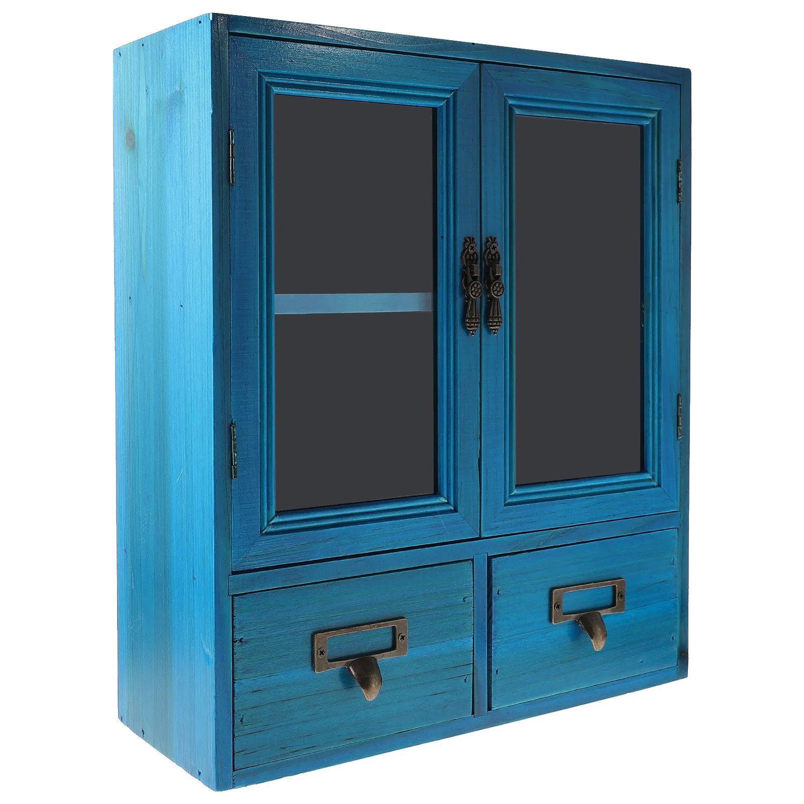 

Wooden Wall Cabinet Vintage Double Door Storage Organizer Home Bedroom Display Furniture Wooden Storage Cabinet