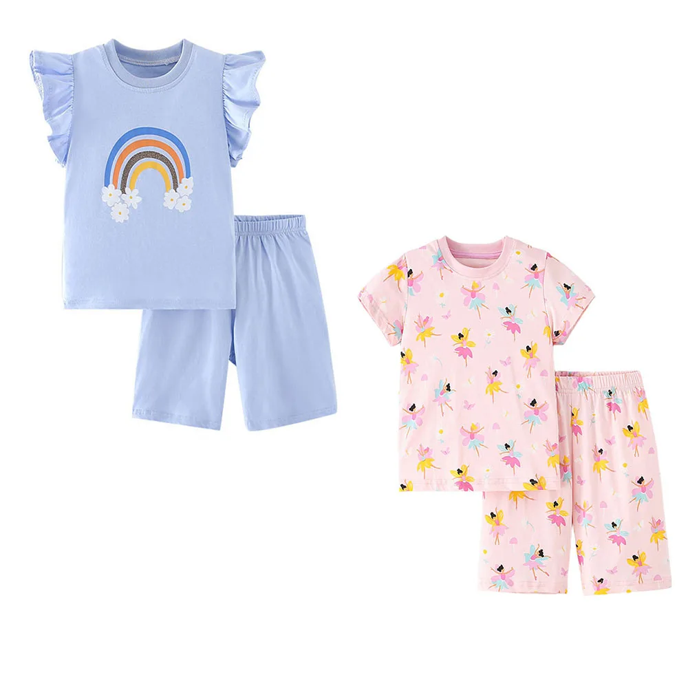 

2-8T Short Sleeve Tops + Shorts 2 Pcs Suits New Arrival Kids Outfits For Summer Girls Clothing Sets Baby Fashion Suits