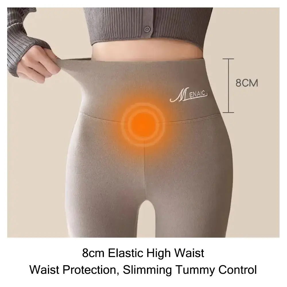 Pantalones térmicos De tela Rong para mujer, Leggings elásticos sin costuras De cintura alta, ropa interior adelgazante, Otoño e Invierno