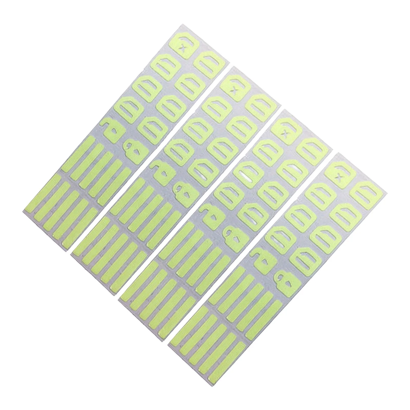 4pcs Green Glowing Car Button Sticker Set Fit For Window Decal Auto Decorative Accesories 10.2*2.6cm Interior Stickers