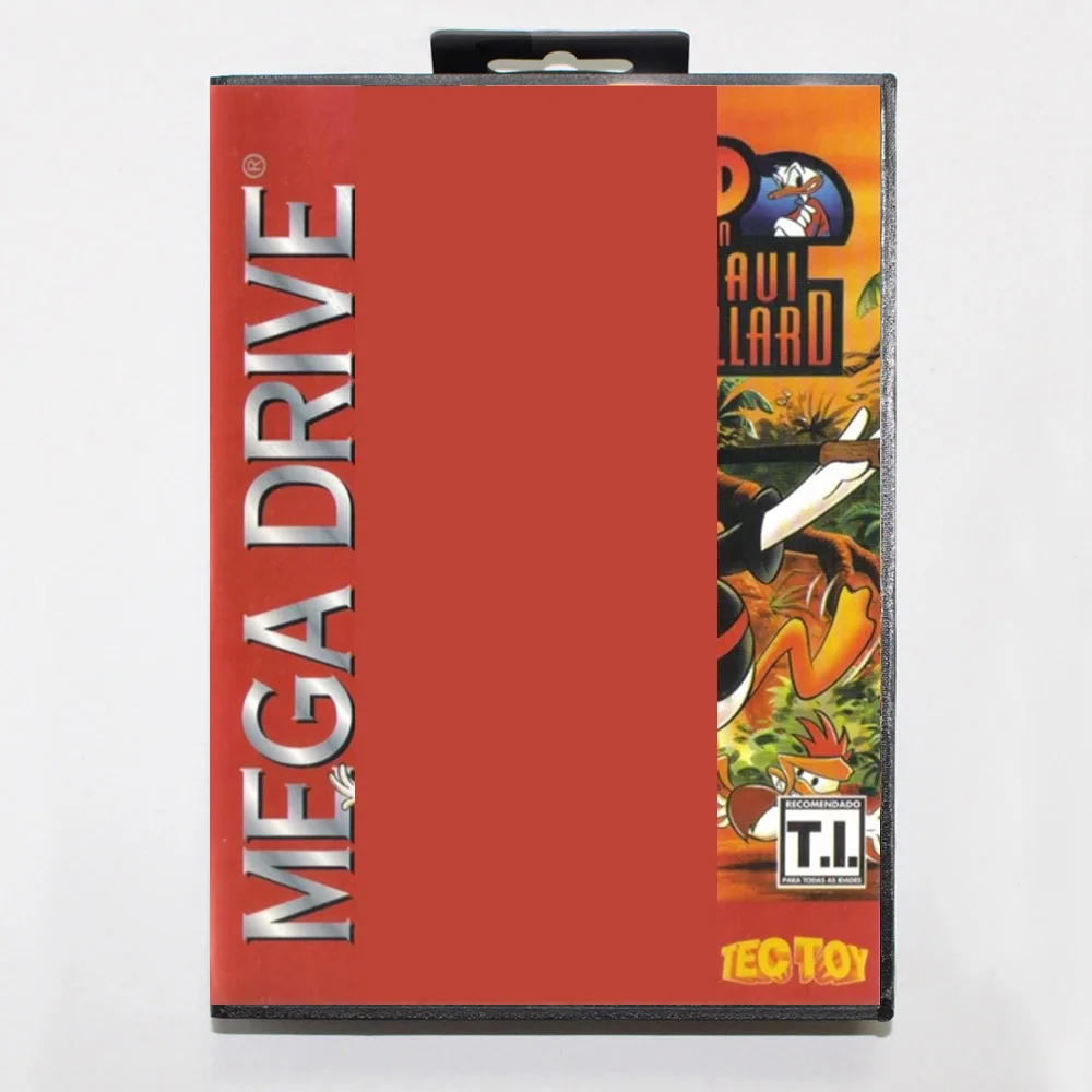 새로운 도착 Maui Mallard MD 게임 카드 Sega Megadrive Genesis 비디오 게임 콘솔 카트리지 용 16 비트 BR 커버