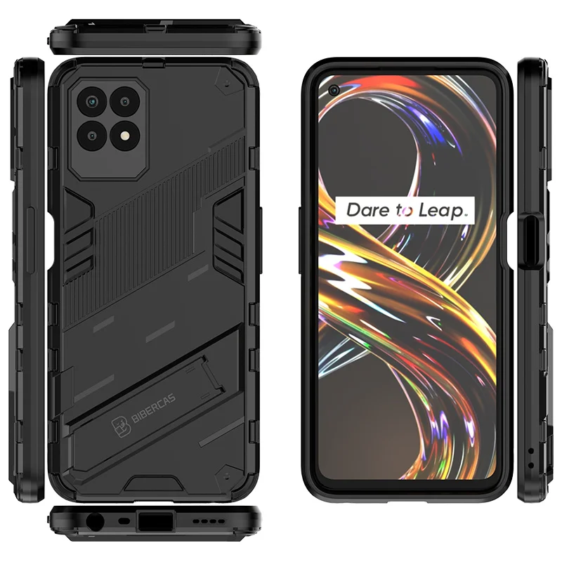 For OPPO Realme 8i Case Shockproof Stand Bumper Armor Back Cover For Realmi 8 i Realme8i Car Magnetic Holder Phone Cases Capa