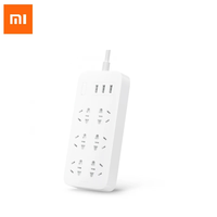 Original XiaoMi Power Strip Fast Charging 3 USB with 6 Port 1.8 M Hidden Warning Light Power Plug Power Strip Adapter