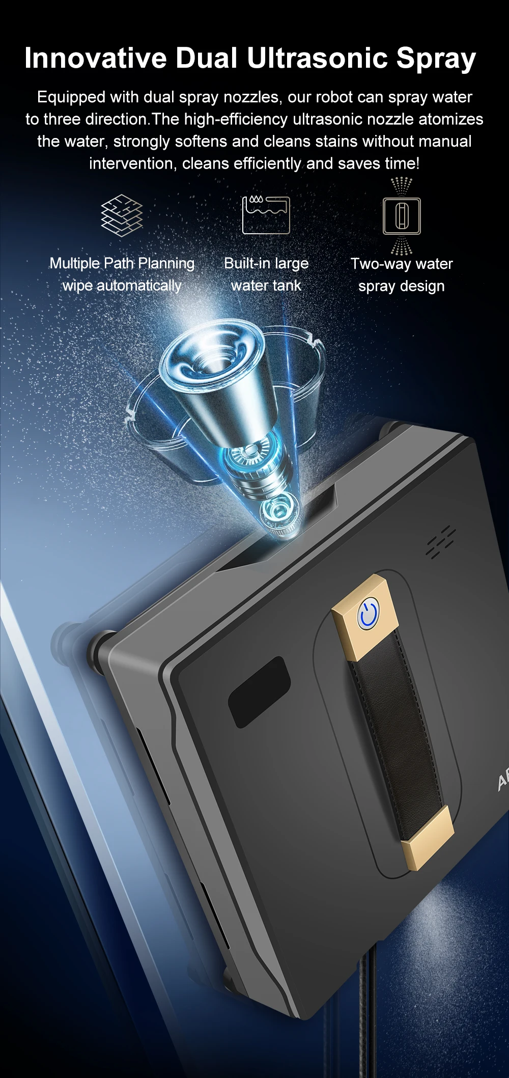 ABIR WD8 Умный робот для мытья окон с высоким всасыванием и защитой от падения Автоматический робот для мытья окон Омыватель стекол Лидер продаж Tiktalk