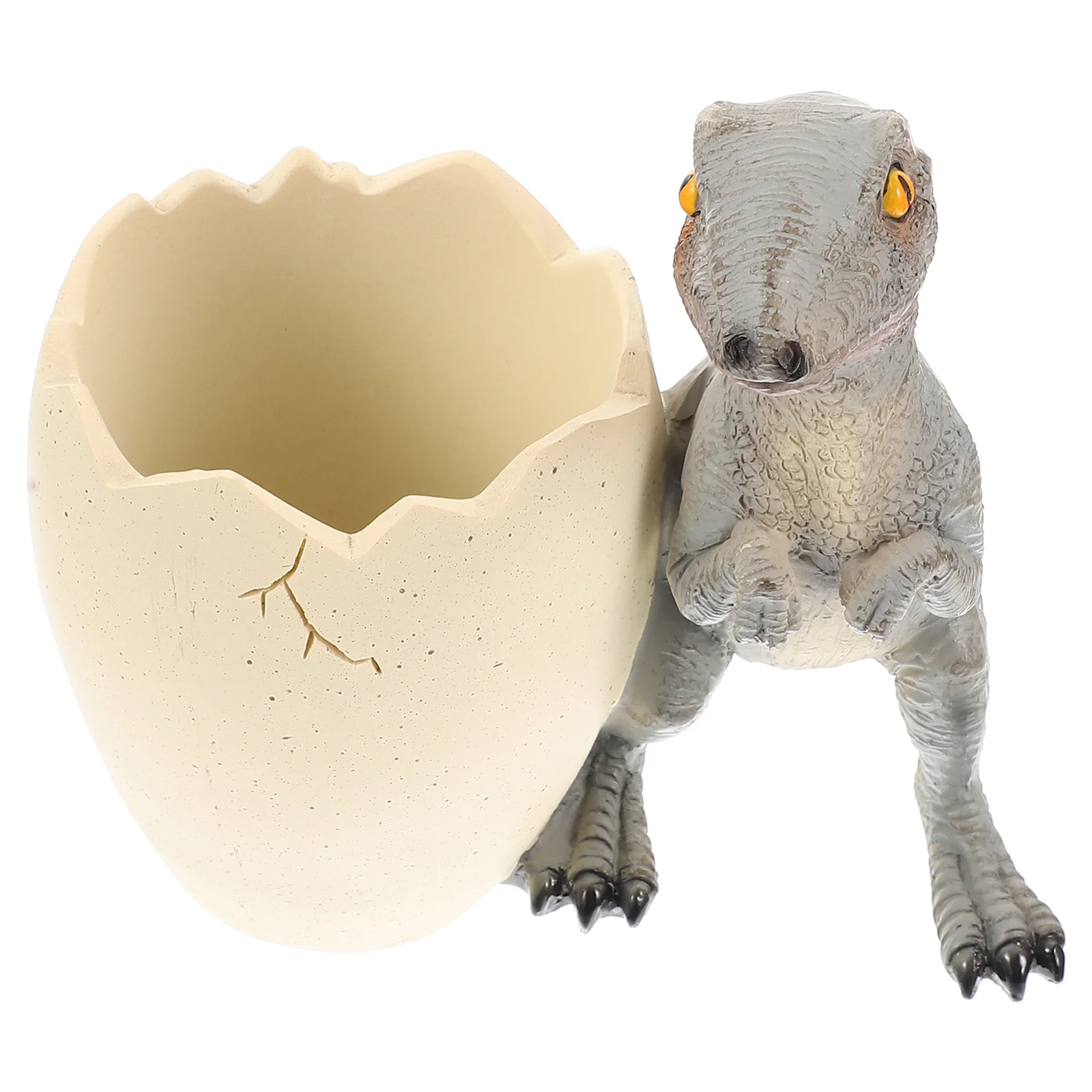 حامل أقلام ديناصور قوي من الراتنج على شكل بيضة، منظم سطح المكتب للاستخدام المنزلي والمدرسة والمكتب #3