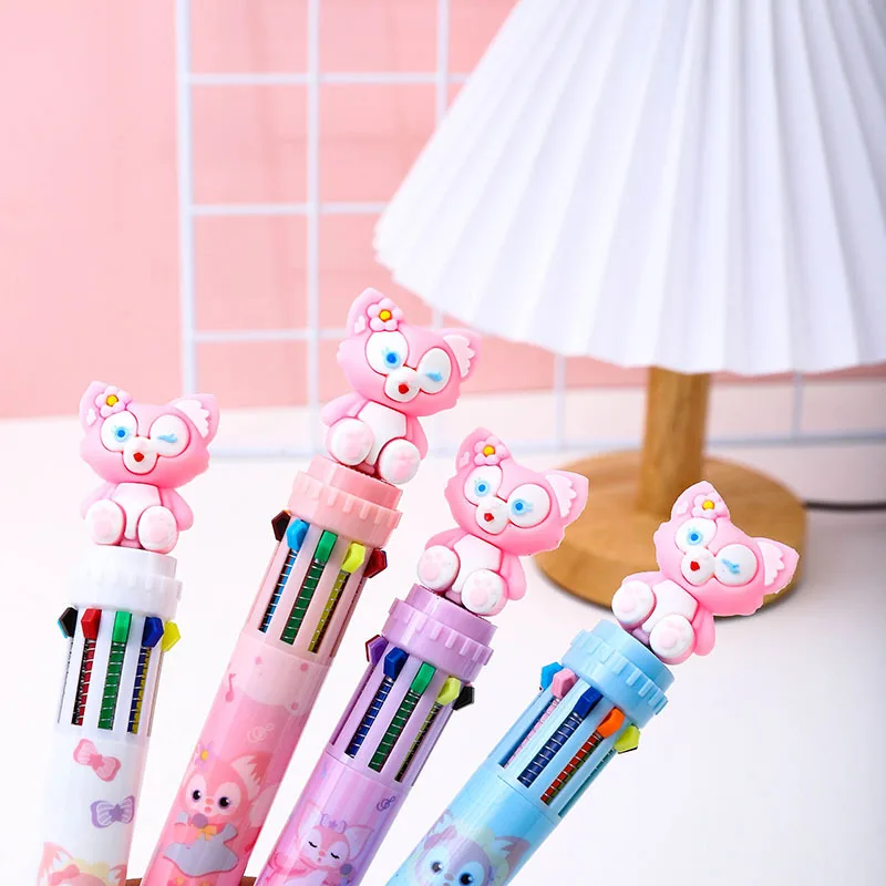 36pcs Disney 10 Colors Ballpoint Pen Cute Cartoon Linabell Hand Accounting Pen Multicolor Pen School Office Supplies Stationery