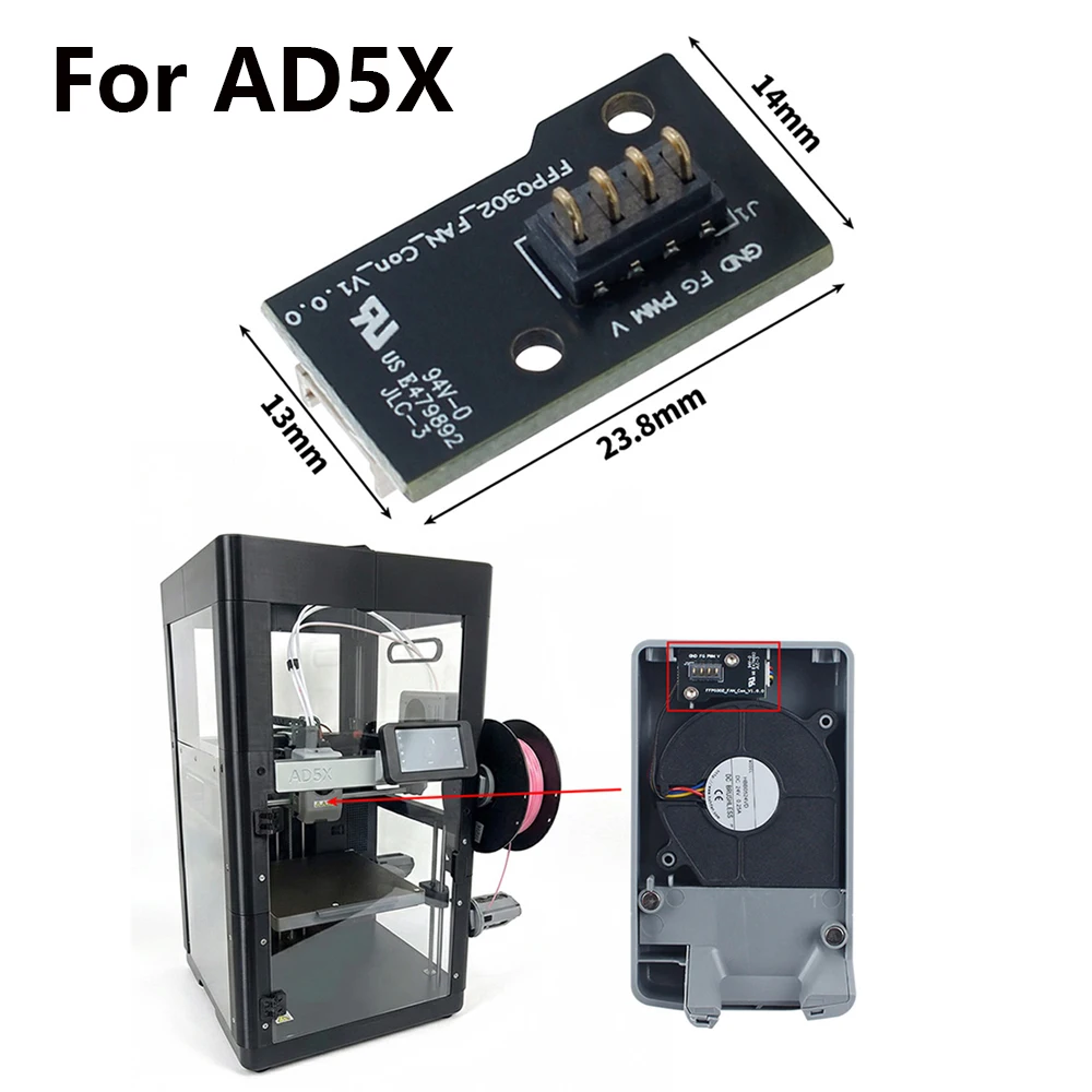 

1PCS Extruder Cooling Fan Adapter Plate 3D Printer Parts for Flashforge Adventurer AD5X Extrusion Head Cooling Fan Adapter Board