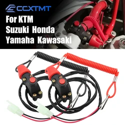 Motorcycle ATV Tether Lanyard Emergency Kill Stop Engine Switch Push Button For Suzuki KTM Honda Yamaha Kawasaki Universal Parts