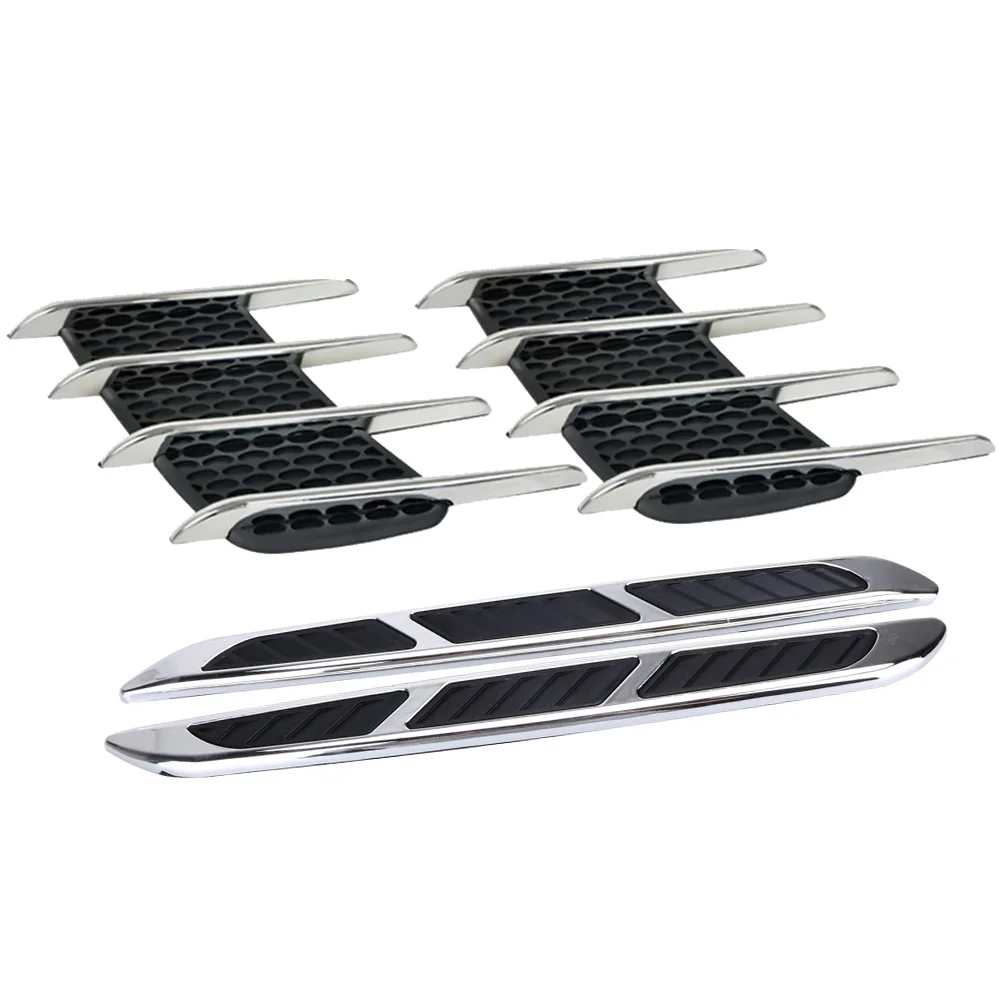 

2 Pairs Side Vent Car Sticker Outlet Hood Flow Decor Universal Decorative Strip Refit Supplies Paste Accessories Vents