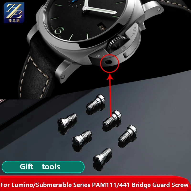 

For Panerai Lumino dial PAM111/411 watch side guard bridge screw head side guard bridge stainless steel screw accessories