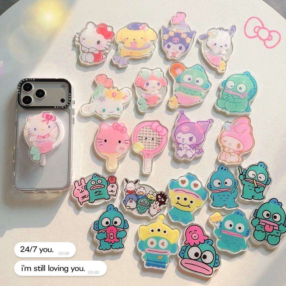 

Sanrio Hello Kitty For Magsafe Magnetic Phone Griptok Grip Tok Stand For iPhone Samsung Foldable Wireless Charging Case Holder