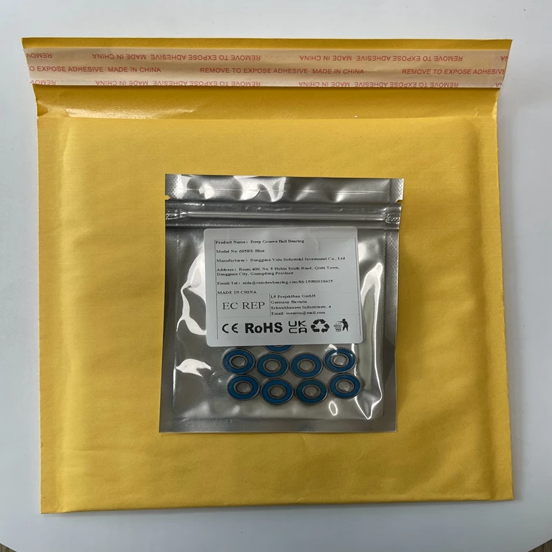 

5/10PCS 695RS Bearing 5x13x4 mm ABEC-7 Ball Bearings 695-2RS Blue Sealed