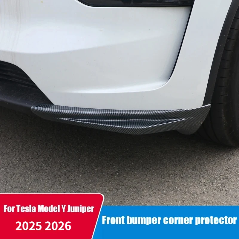 For 2025 2026 Tesla Model Y Juniper Front Bumper Protection Angle ABS Material Exterior Black Protective Component