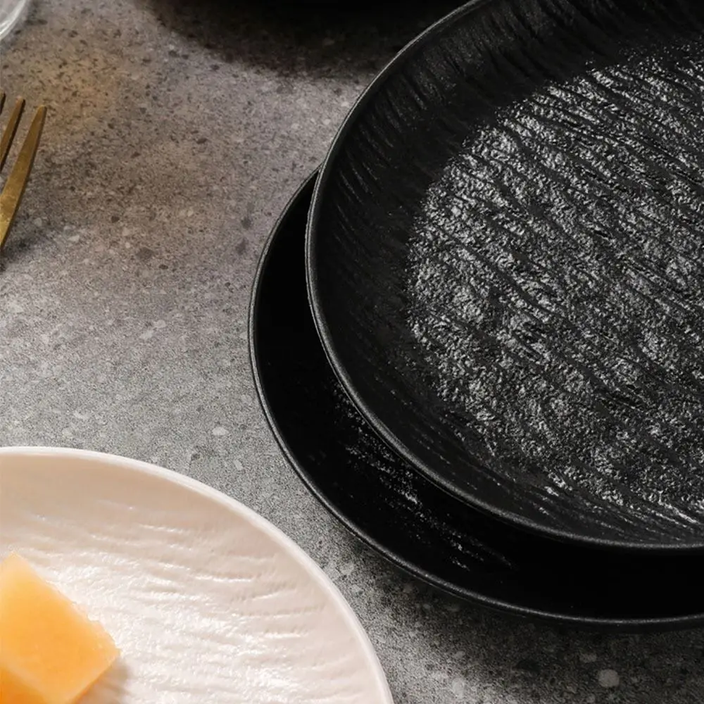 Plato de hueso de grano de piedra INS con Base, plato de comida resistente a roturas, plato de ensalada, plato de postre de caramelo reutilizable para el hogar