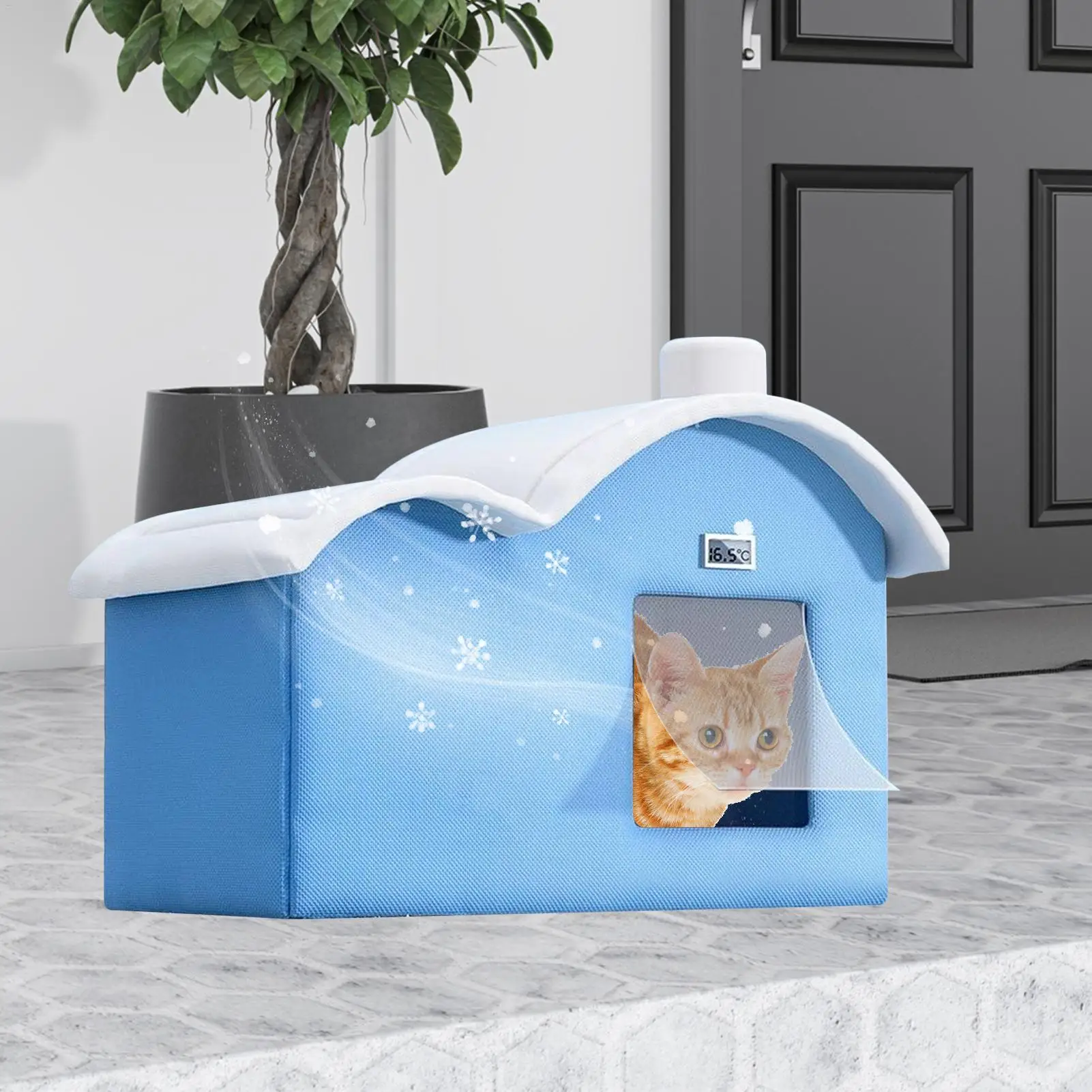 

Охлаждающий кошачий домик, палатка для котят, изолированная складная портативная прохладная будка для питомника с впитывающими пакетами и пакетом льда для домашних животных