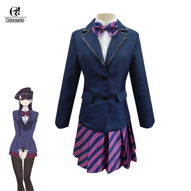 ROLECOS Komi Can't Communicate Shouko Komi Cosplay Costume School Uniform Cosplay Halloween Woman Outfit Sailor Uniform Full Set