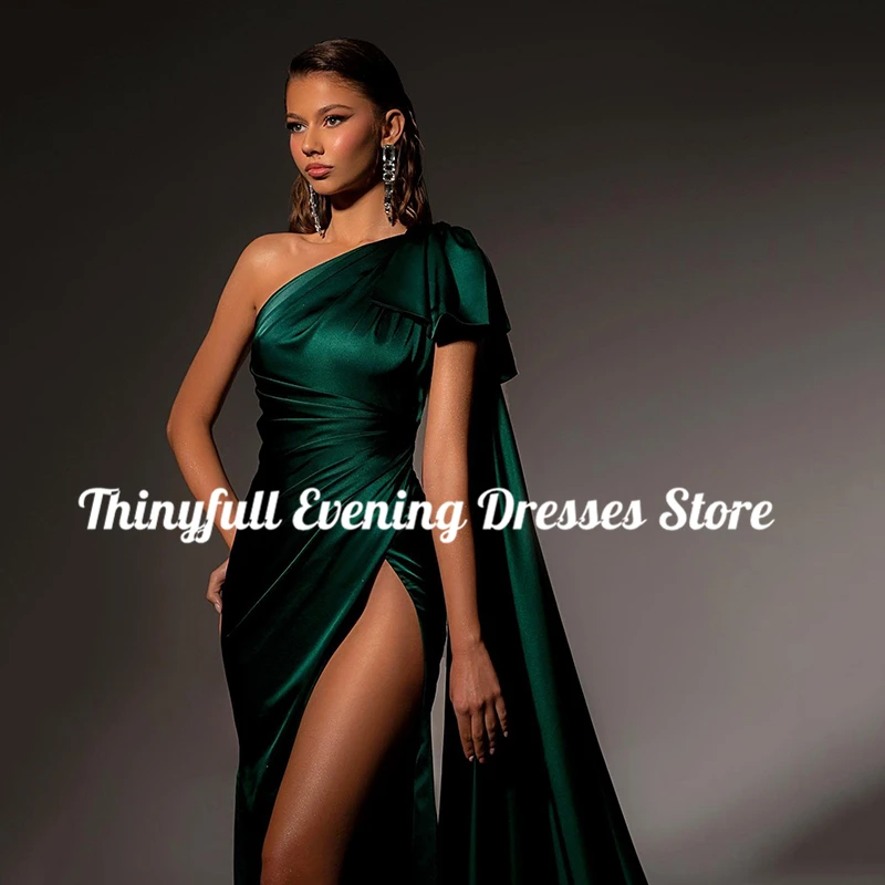 Thinyfull-Sexy Mermaid Prom Dresses para mulheres, vestido formal de um ombro, vestido de noite com fenda lateral, vestido de coquetel noturno, tamanho personalizado