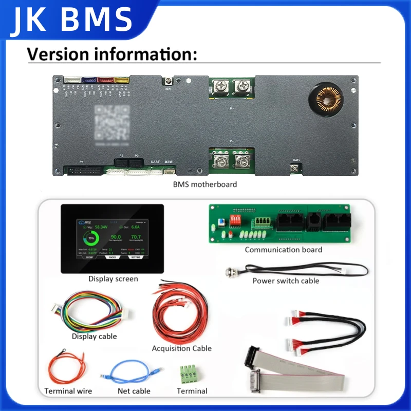 JIKONG V19 51.2v Lifepo4 100A 200A 300A Smart BMS 8S-16S Battery Household Energy Inverter BMS Active Balancer  V19 Version
