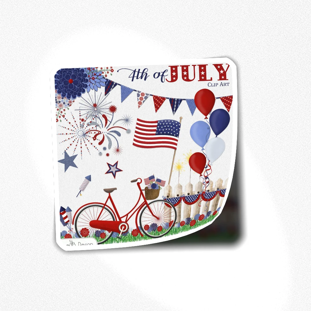 4TH OF JULY STICKER 176 Sticker for Laptop Decor Bedroom Car Cute Cartoon Art Fashionable Public Suitcase