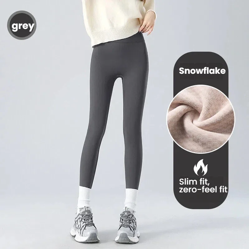 Mallas térmicas de piel de tiburón para mujer, medias sin costuras con Control de barriga y cintura alta, pantalones gruesos y cálidos con forro polar para invierno, ropa para mujer