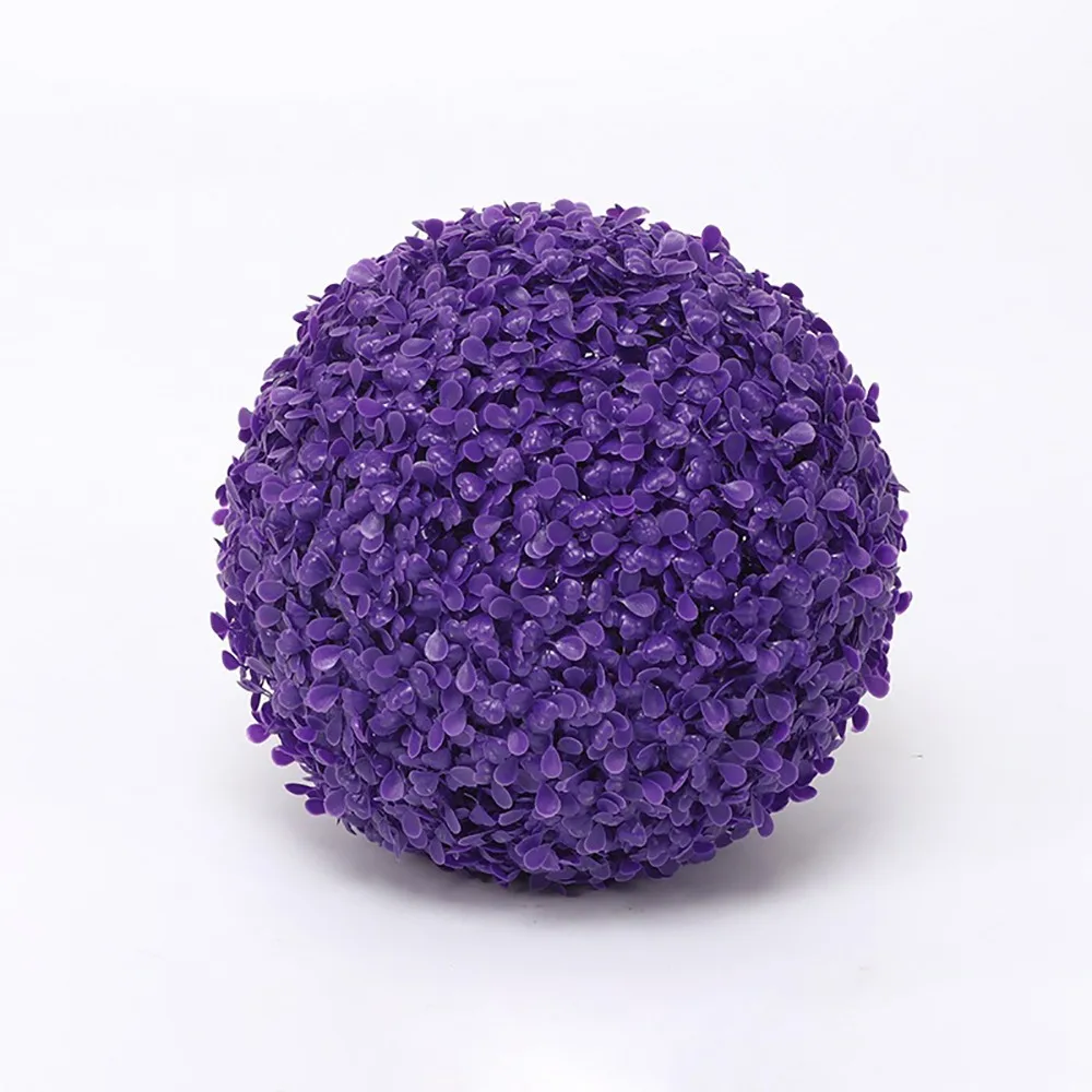 Bola de Grama Artificial Multitamanho Verde Roxo para Decoração e Adereços Fotográficos - Bola de Grama Artificial para Fotos e Decoração