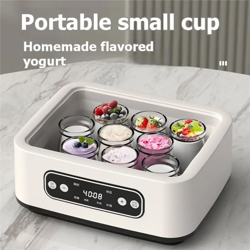 Y59A For Home Use 1.6L Large Yogurt Maker Machine With Temperature Control Smart Timer Automatic Shut-Off UK Plug