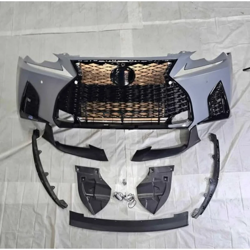 PP F Sport Style Front Bumper With Lip Fog Light Easy Install Facelift Mod Parts Fit for IS350 2014‑2016 Upgrade To 2021 Look