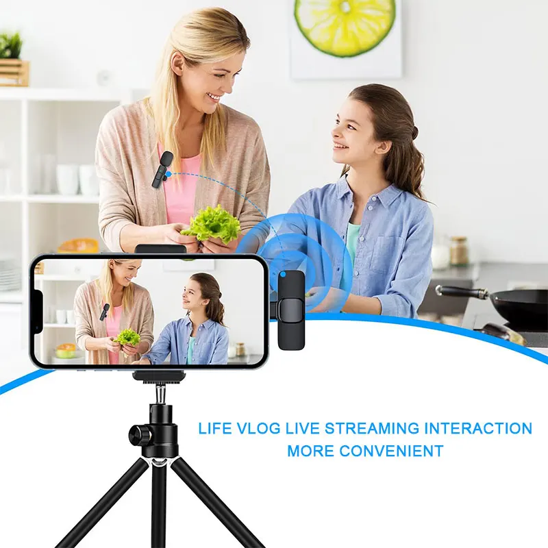K9 Lapel Mini Wireless Streaming Microphone Lavalier Lapela Microfone Sem Fio For The Iphone Android Mobile Cell Phone PC Vlog
