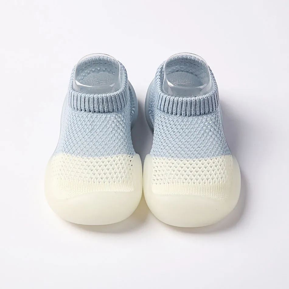 Toddler First Walkers Shoes Girl knitting Cotton Elastic Shoes Newborn Soft Non Slip Solid Color Simplicity Socks Shoes 0-3Years