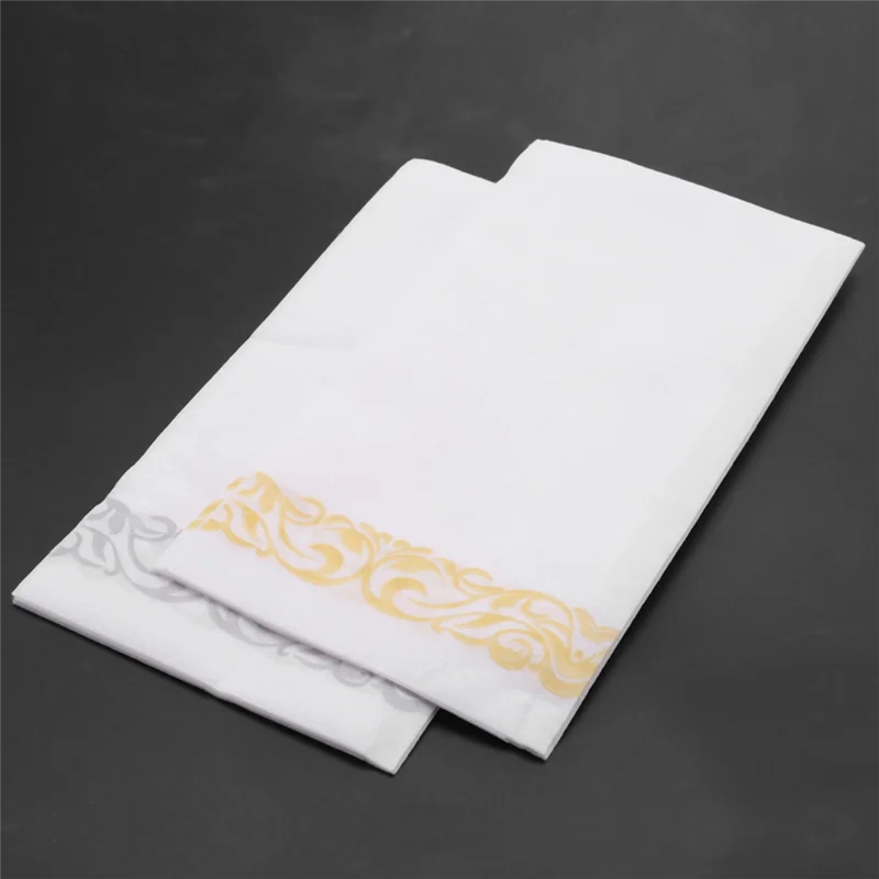 AA20-200Pcs Disposable Hand Towels Paper Napkin Bathroom Weddings Party Hotel Napkins Paper Soft And Absorbent Airlaid Paper
