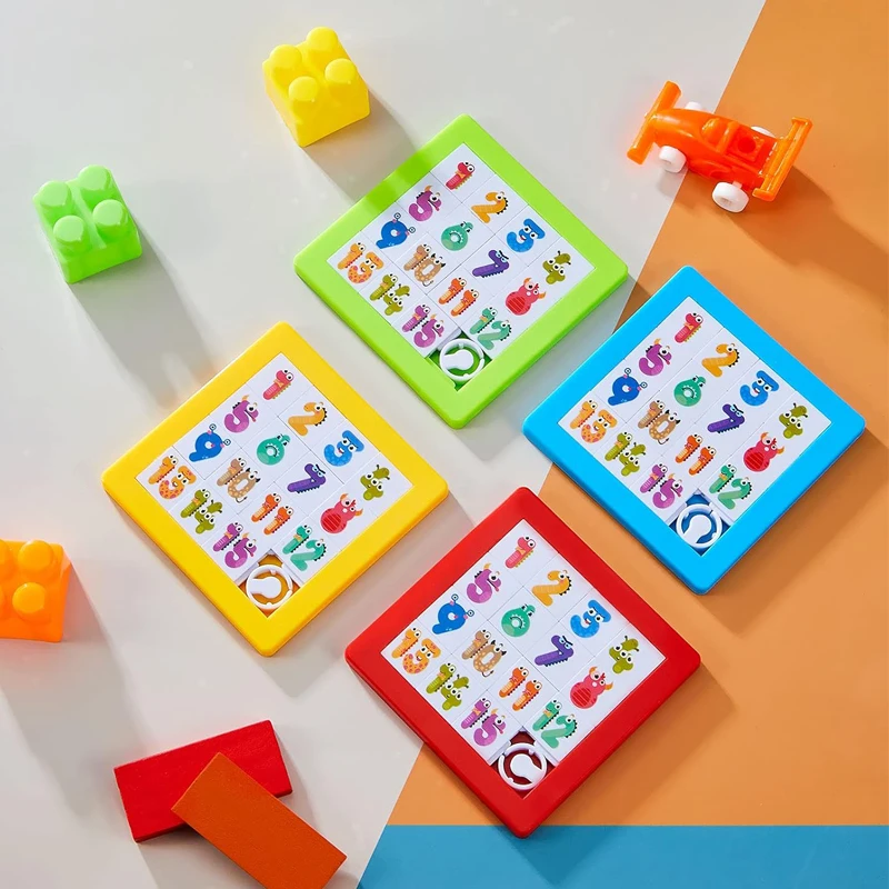 Puzzle coulissant en plastique pour enfants, quinze chiffres, casse-tête, récompenses scolaires, cadeaux de fête, jouets éducatifs d'apprentissage pour garçons et filles
