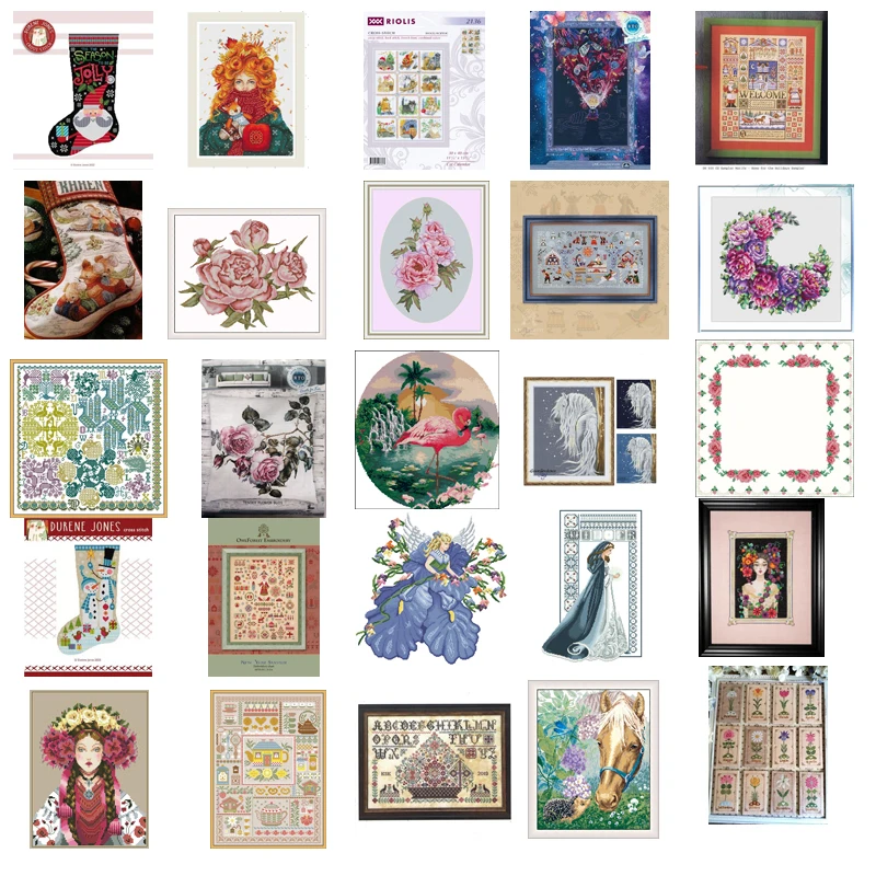 PDF by Email Selling 6-47 Cross Stich Embroidery set Electronic drawing Cross Stich Needlework
