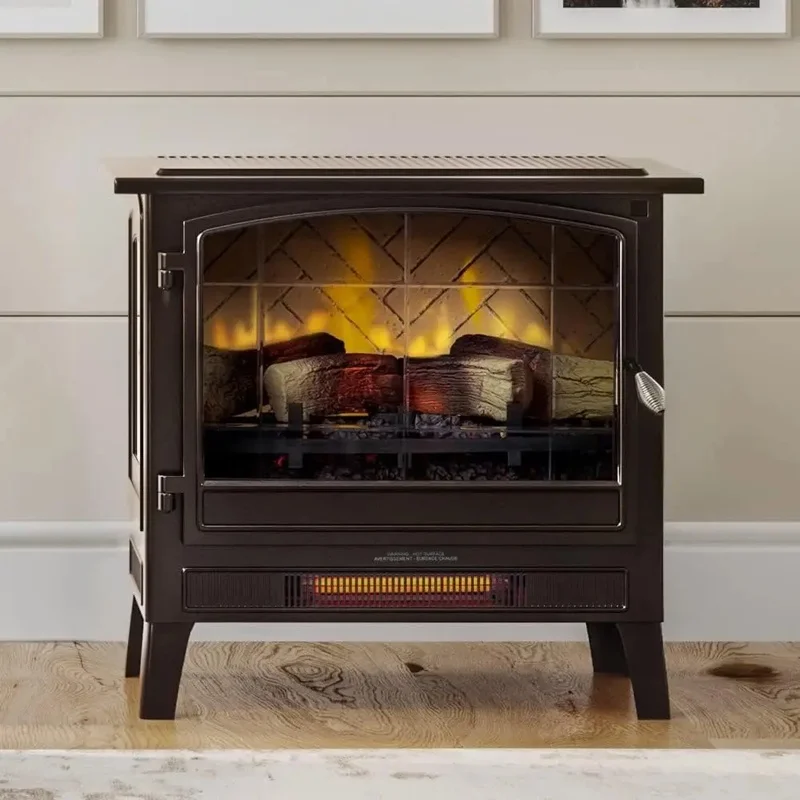 

Infrared Electric Fireplace Stove Heater in Bronze | Supplemental Zone Heater with Remote Control
