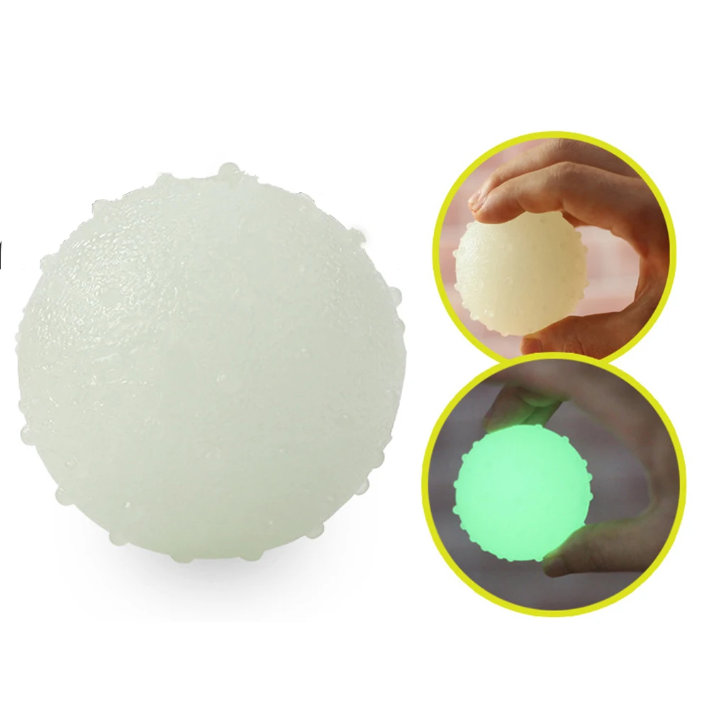 Funny Puppy Chew Ball TPR Elastic Luminous Balls Small Dogs Teeth Cleaning Leakage Food Toy Glow in The Dark Ball Pet Toys