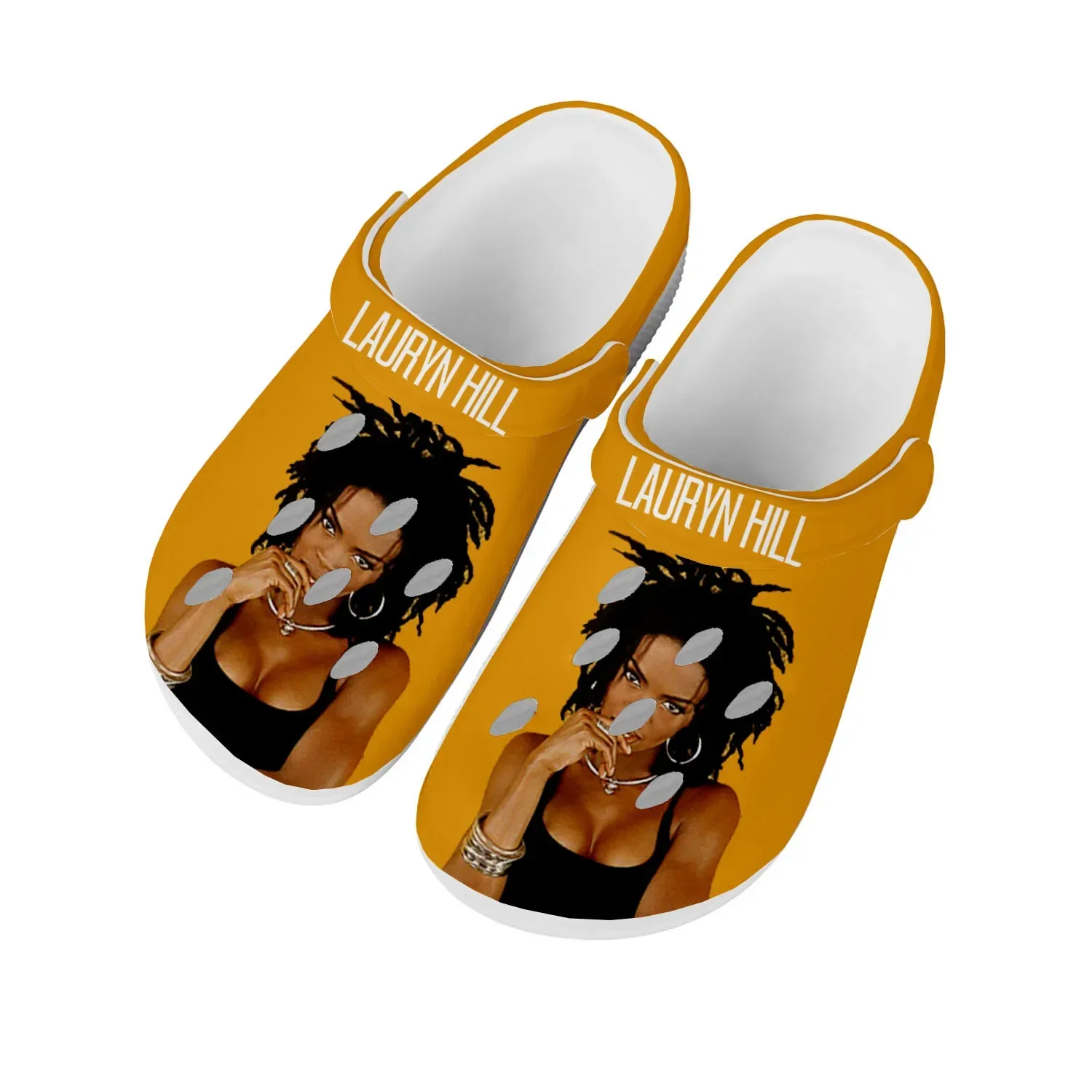 Lauryn Hill Rapper Pop Home Clogs Custom Water Shoes Mens Womens Teenager Shoe Garden Clog Breathable Beach Hole Slippers White