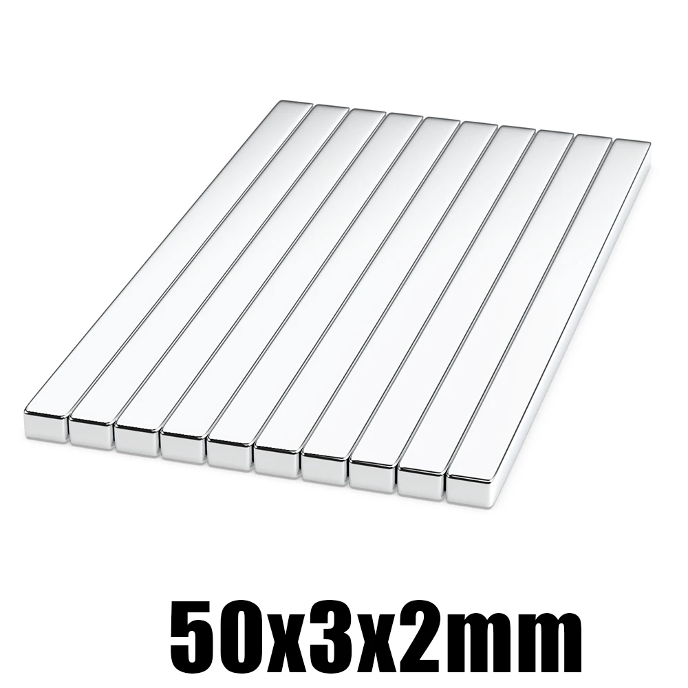 

2/5/10/20/50 Pcs 50x3x2 N35 Neodymium Magnet 50mm X 3mm X 2mm NdFeB Block Super Powerful Strong Permanent Magnetic imanes