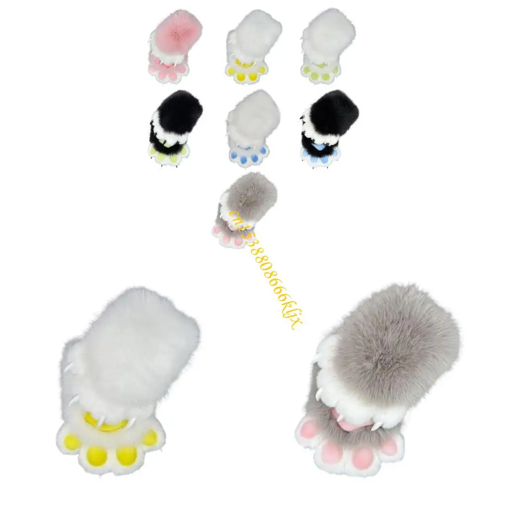 

1Pair Plush Gloves Handwear Smooth Texture Winter Essential Secure Hold 066C