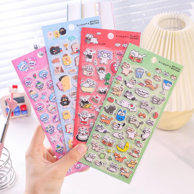 

Набор из 4 объемных 3D-наклеек Brunch Brother (Кошки, Собаки, Утки) для скрапбукинга, декора, канцелярских принадлежностей, DIY-журналов, школы и офиса