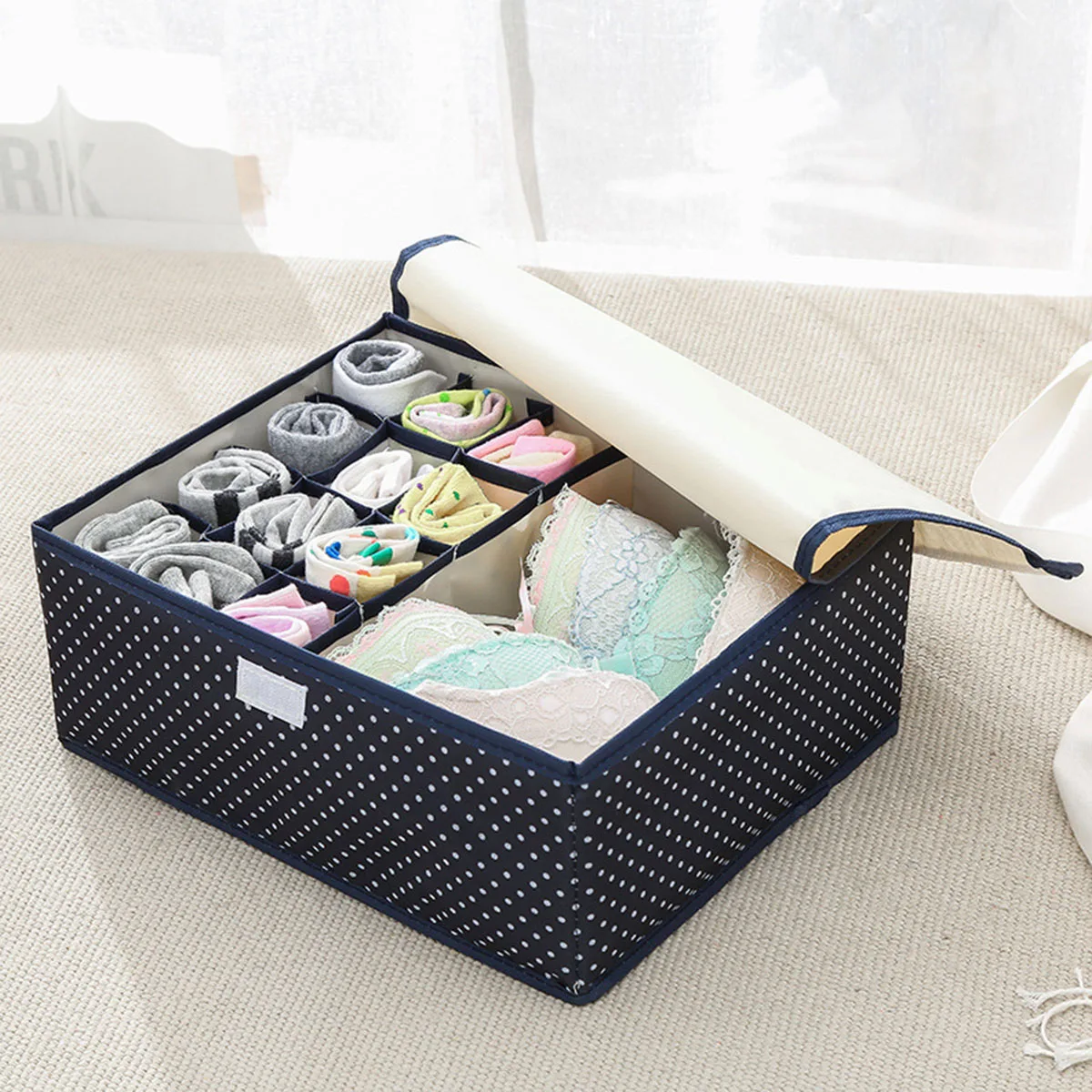 

Foldable Underwear Storage Box Waterproof Oxford Cloth Container ganizer Space Saver Drawer Dividers Closet Wardrobe Bins Home