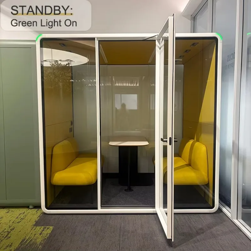 Open Office Private Negotiation Meeting Pods Movable Coworking Space Efficient Noise Reduction Focus Studio Soundproof Booth