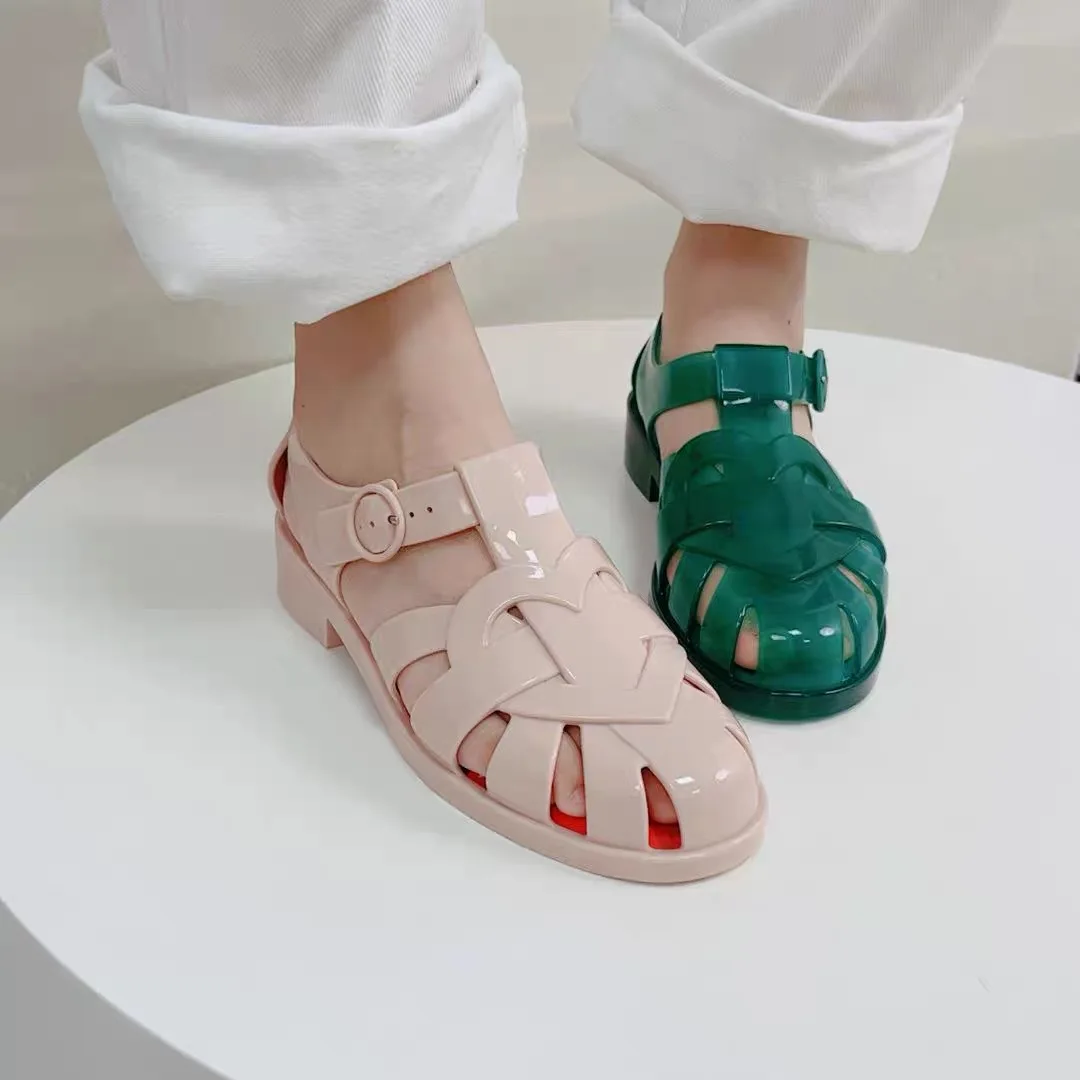 Summer 2024 New Mini Melissa  Women\'s Rome Sandals Fashion Ladies Flat Heel Jelly Shoes Adult Girls Casual Sandals