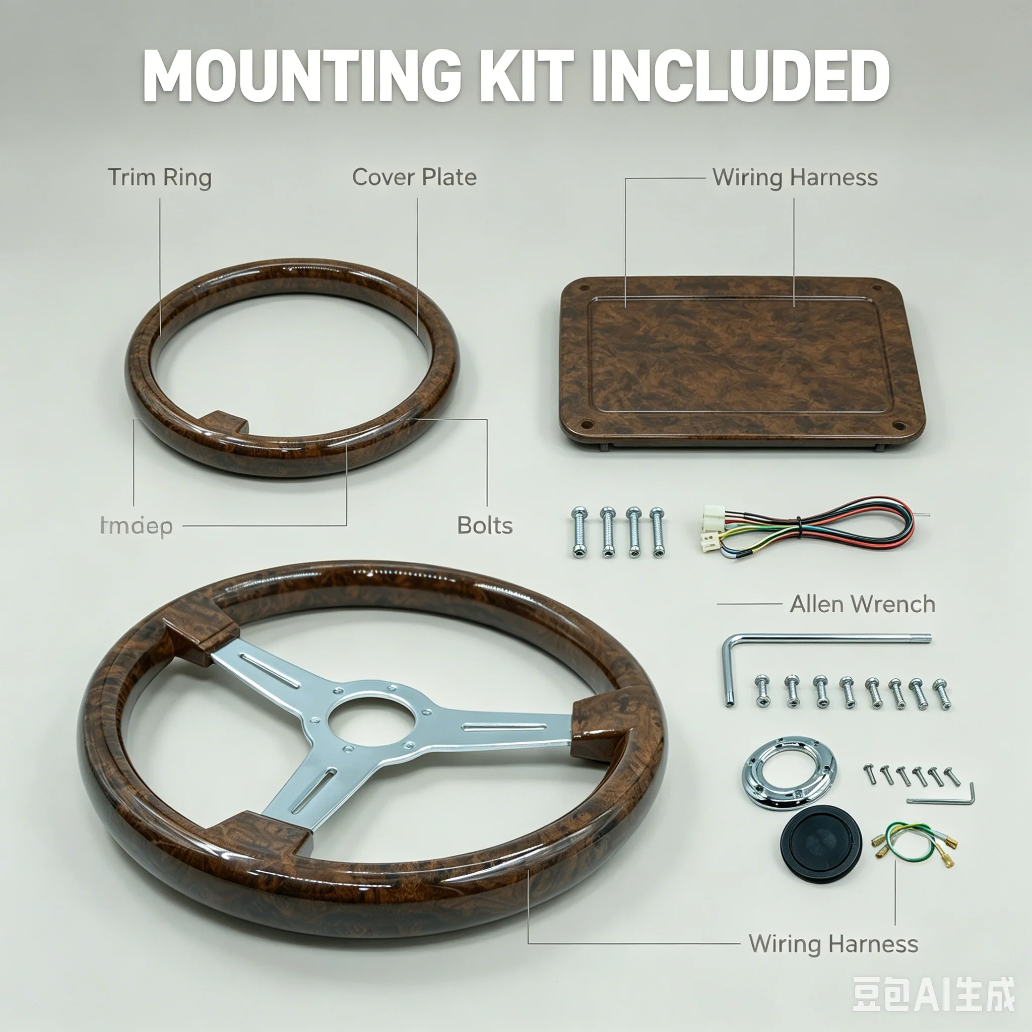 Setir Kayu Vintage 350mm Serat - Car Accessories Racing ulasan dan harga