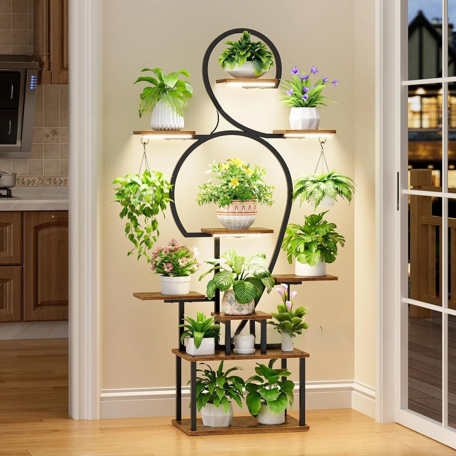 

Indoor with grow light stand, 9 tiers indoor plant stand for a variety of plants flower balcony flower pot