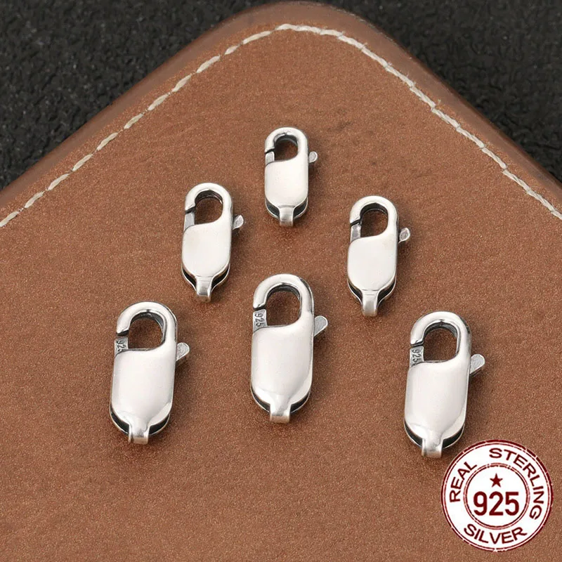 S925 sterling silver square buckle spring buckle lobster buckle shrimp tail buckle necklace bracelet handmade DIY accessory