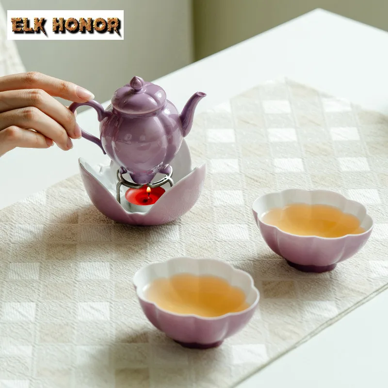 

Violet Purple Tea Set Complete Set Traditional Tea Ceremony Set Tea Brewing Teapot And Tea Cup Set Teaset Supplies Collection